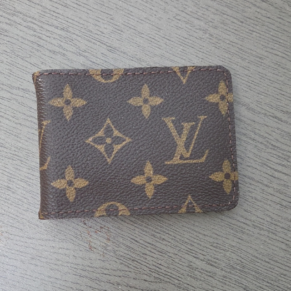 NWOT - Vintage Boho Bags Upcycled Louis Vuitton Brown Monogram Mens Wallet
